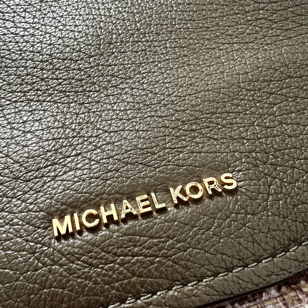 Michael Kors Olive Green Leather Handbag